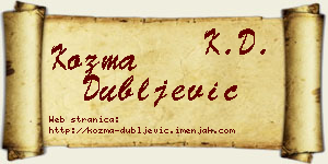 Kozma Dubljević vizit kartica